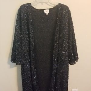 Hayden Los Angeles 2XL/3XL Black Sparkle Kimono